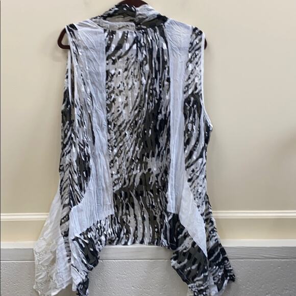 Elena Wang XL sleeveless flowy kimono top - Picture 6 of 7